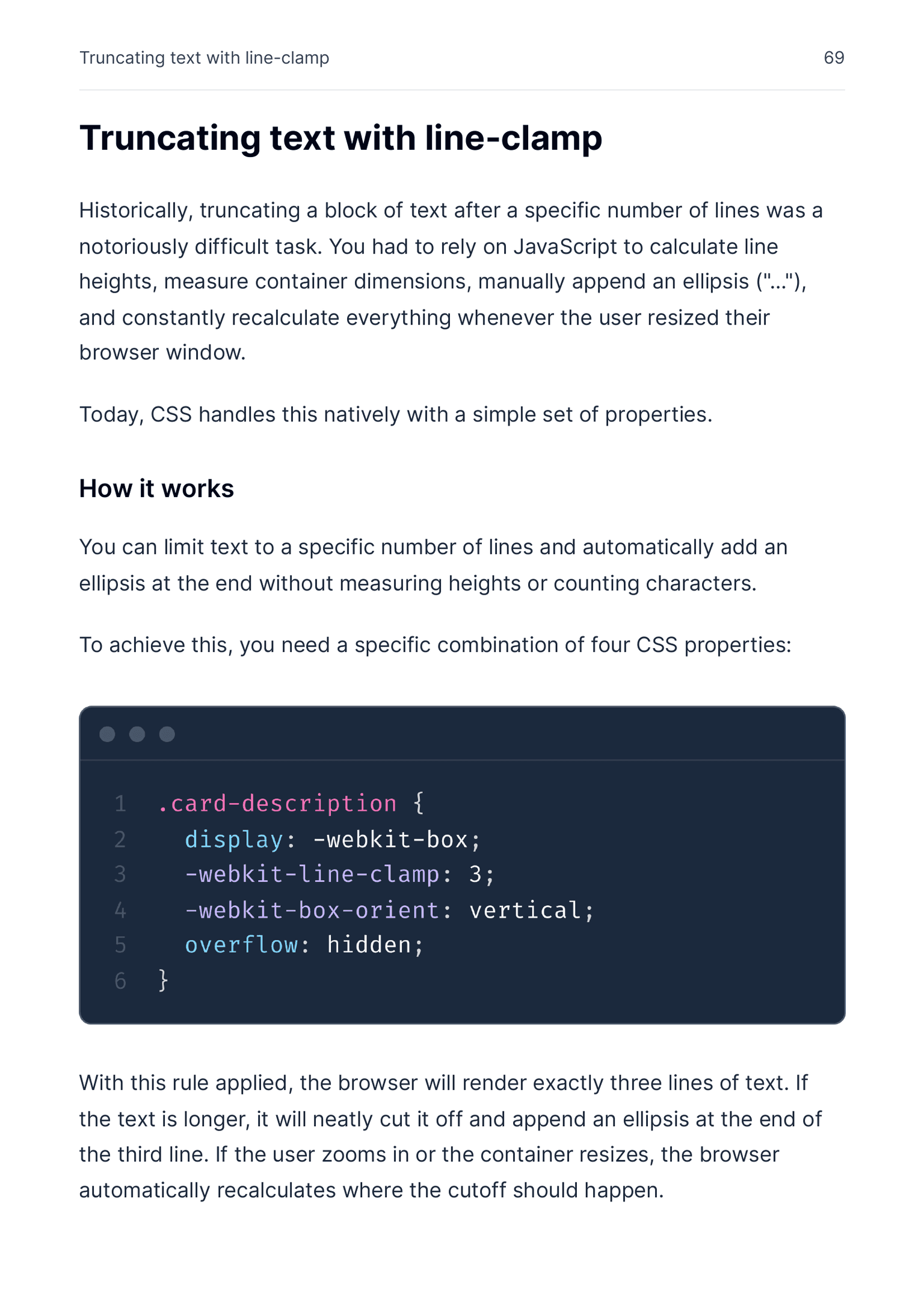 Line clamp page preview from Modern CSS for Better UX