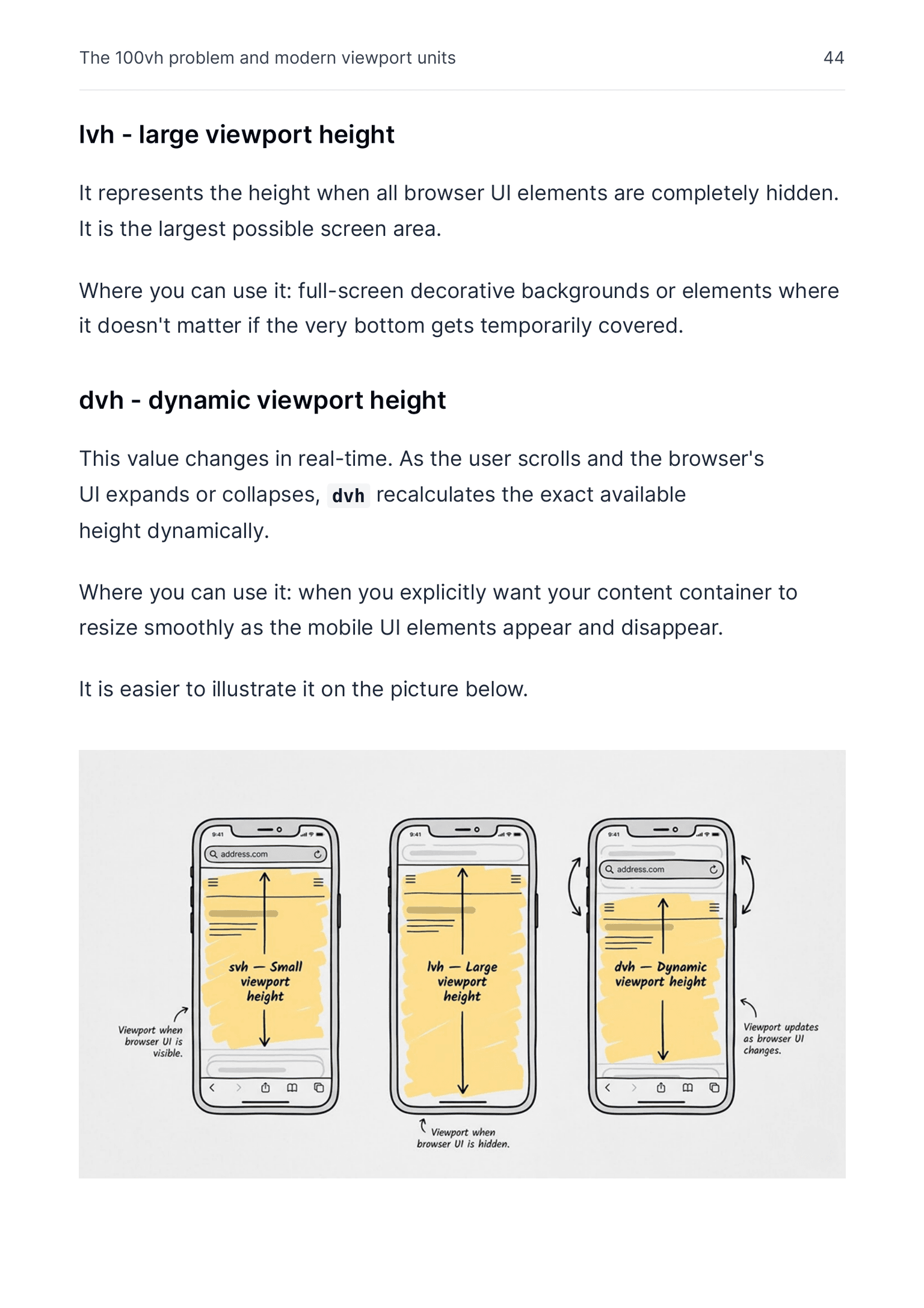 Modern viewport units page preview from Modern CSS for Better UX